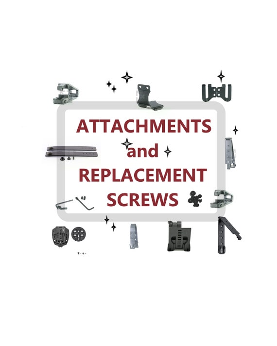 ATTACHMENTS and or Replacement screws, spacers, posts, manifolds, close quarter molle, loctite 242