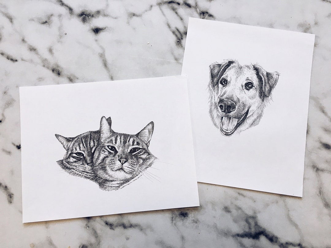 Custom Pet Portrait- Pen & Ink Illustration– Original Art - Etsy