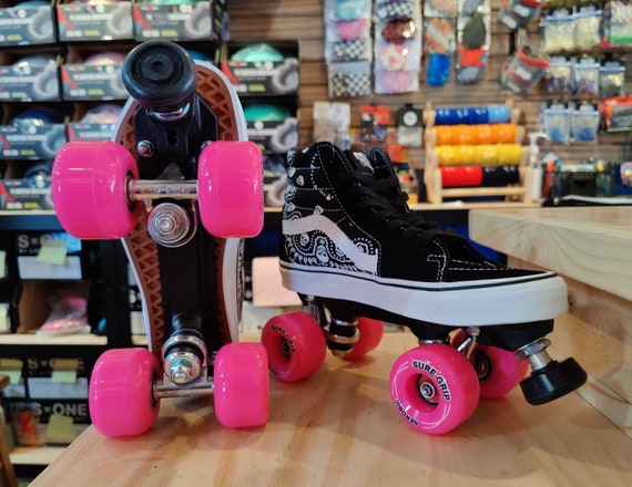 Custom Vans Old Skool Roller Skates with Hybrid/ Outdoor Wheels