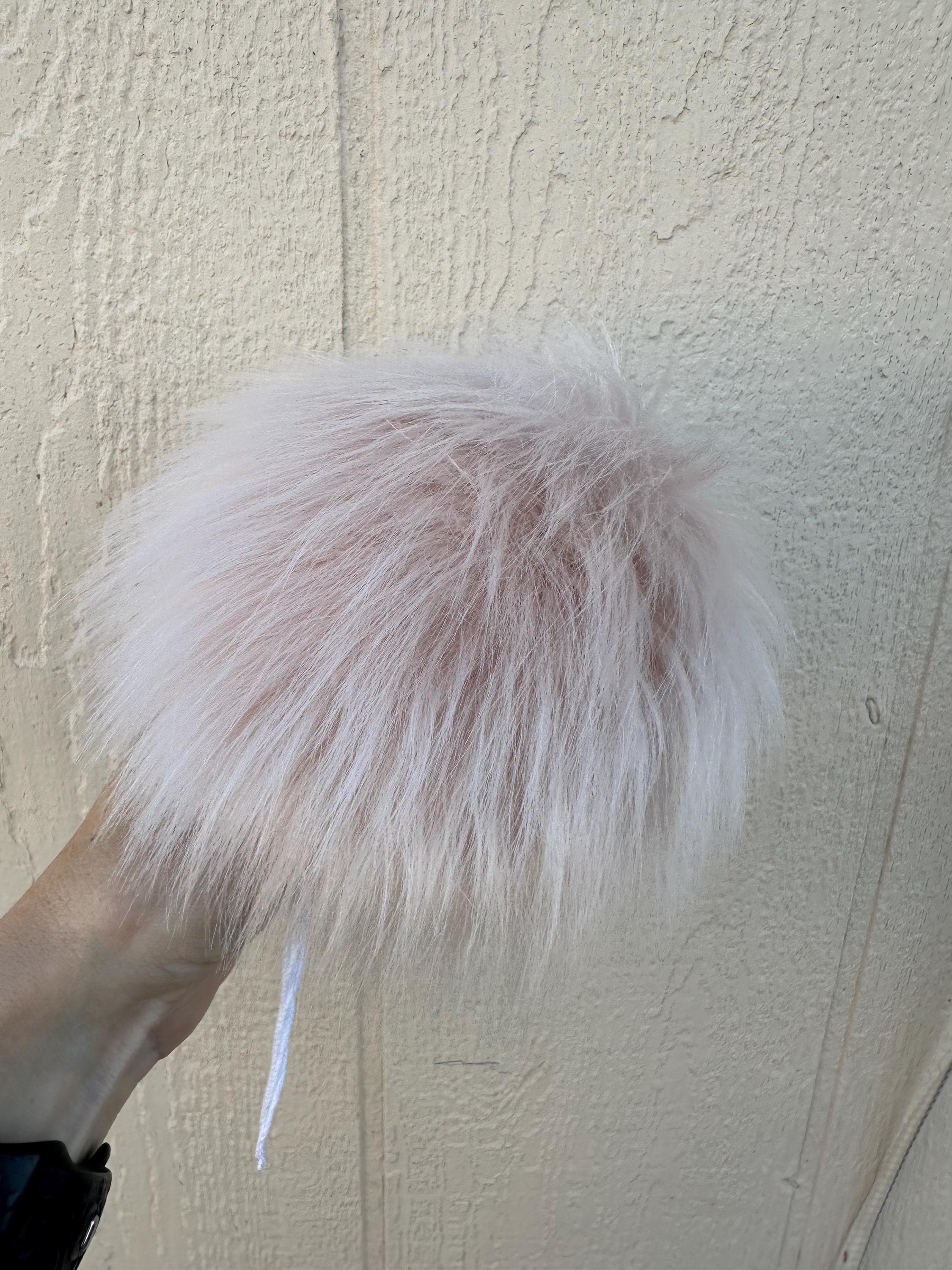 Pink Blush Faux Fur Had Cap Pom Pom oh baby! Pom Hat - Blush Pink/Gold on Cream main image 4