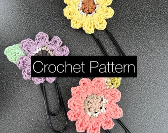 Crochet Flower Bookmark Pattern / Flower Leaf Book Marker DIY