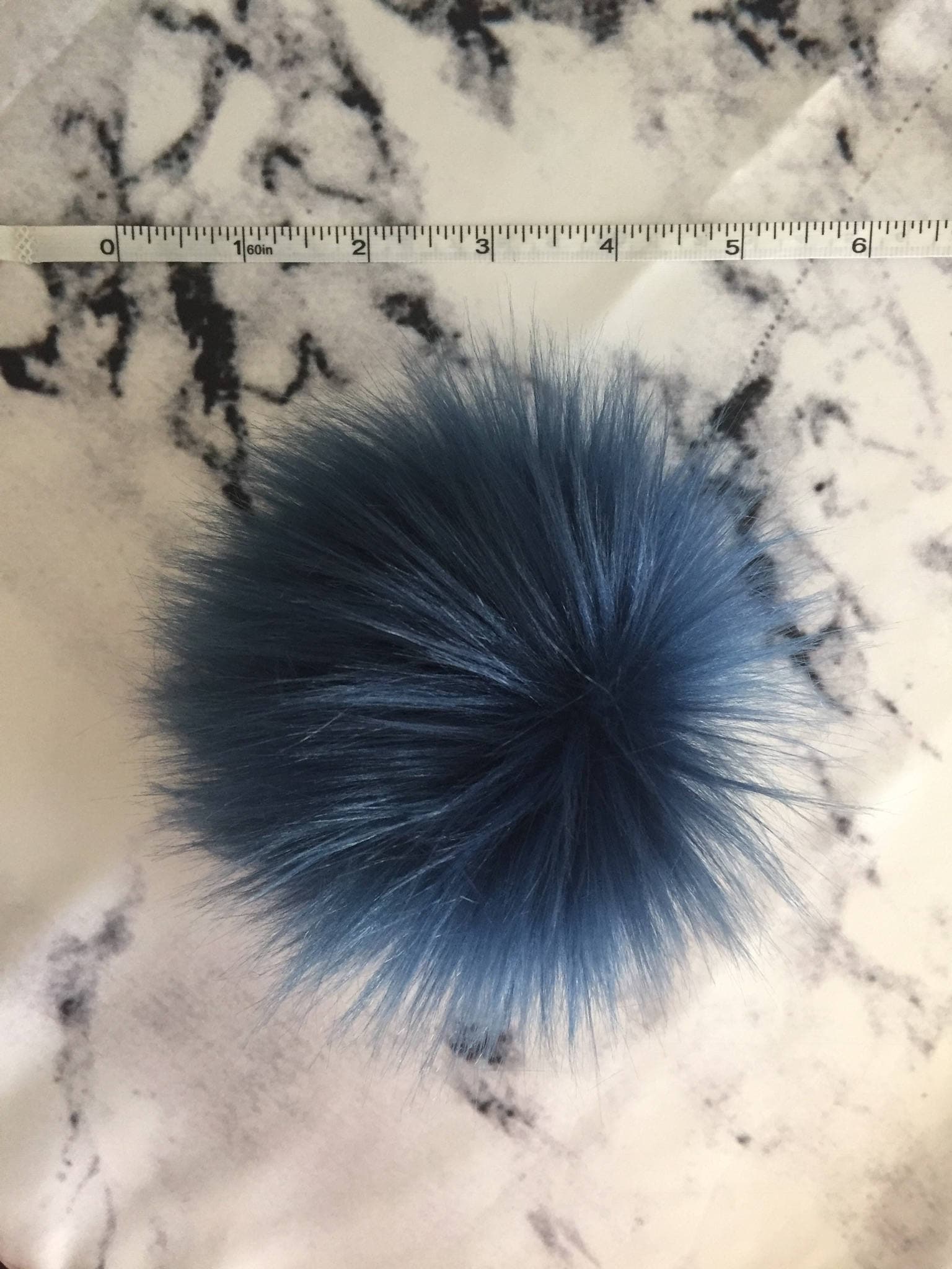 Navy Blue Faux Fur Pompom / Dark Blue Fake Fur Pom Pom / Fur Hat Topp…