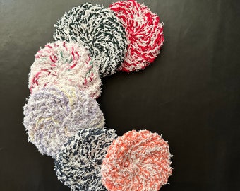 Knit Dish Scrubbies / Hand Knitted Dish Scrubbers / Reusable Cleaning Scrub