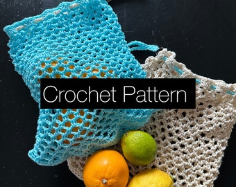 Crochet Market Bag Pattern / Reusable Produce Baggie DIY / Quick Crochet Project