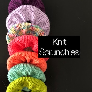 Handmade Knit Scrunchie / Knitted Puffy Hair Tie / Ouchless Hair Band