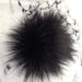Black Faux Fur Pom Pom / Fur Pom / Crochet Accessories/ Knitting Accessories / Craft Supplies