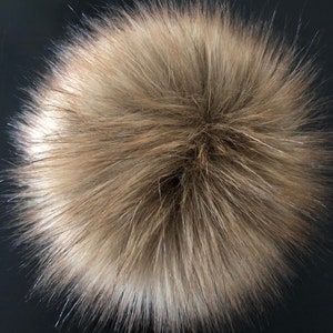 Honey Wolf Faux Fur Pompom / Warm Brown Fur Pom Pom / Fur Bauble / Furry Toque Topper image 1