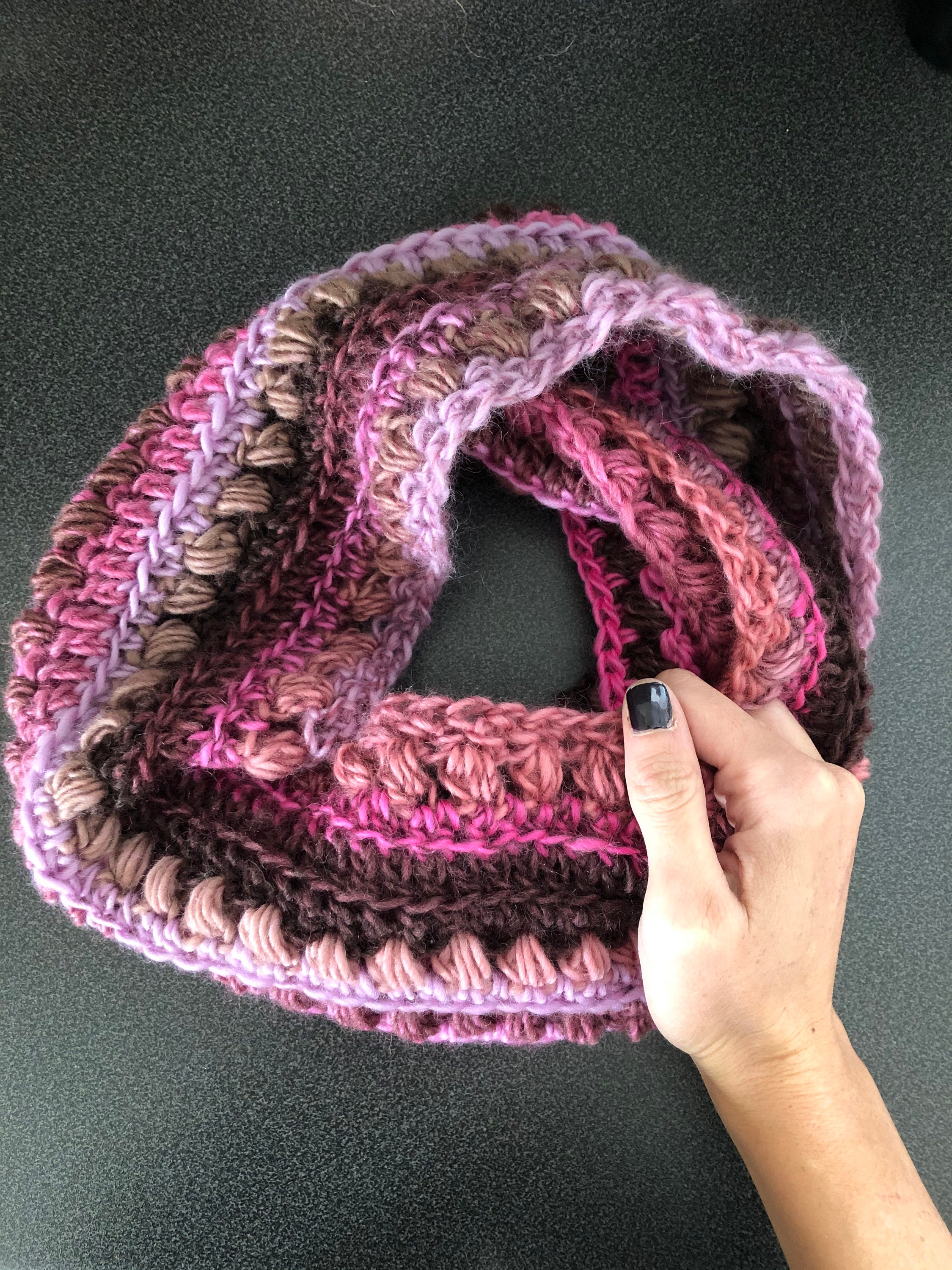 PATTERN / Crochet Textured Infinity Scarf Pattern / Crochet Puff Stitch ...