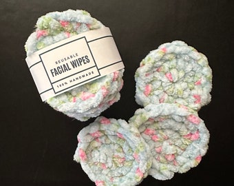 Reusable Handmade Makeup Remover Wipes / 100% Polyester Face Wipes / Eco Friendly