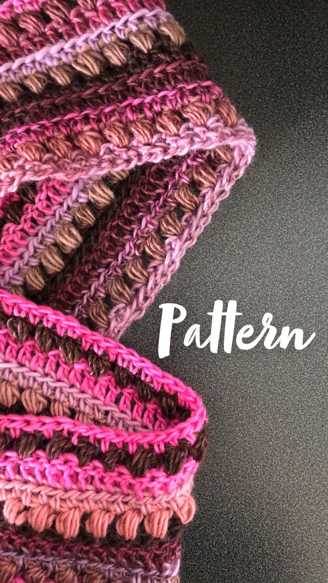 PATTERN / Crochet Textured Infinity Scarf Pattern / Crochet Puff Stitch ...
