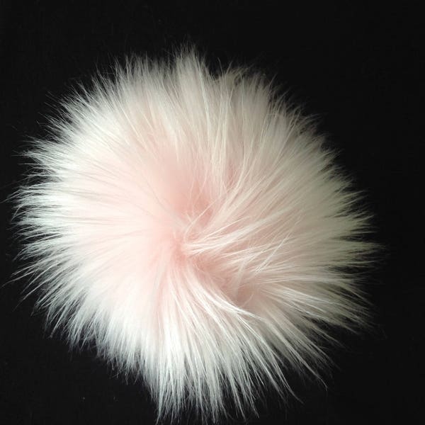 Baby Pink Faux Fur Pompoms / Light Pink Fur Pom Pom / Fur Poms / Faux Fur / Crochet Accessories/ Knitting Accessories/ Craft Supplies