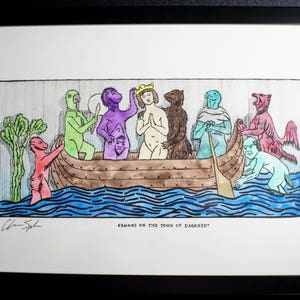 Demons on the Tomb of Dagobert - Watercolor Original