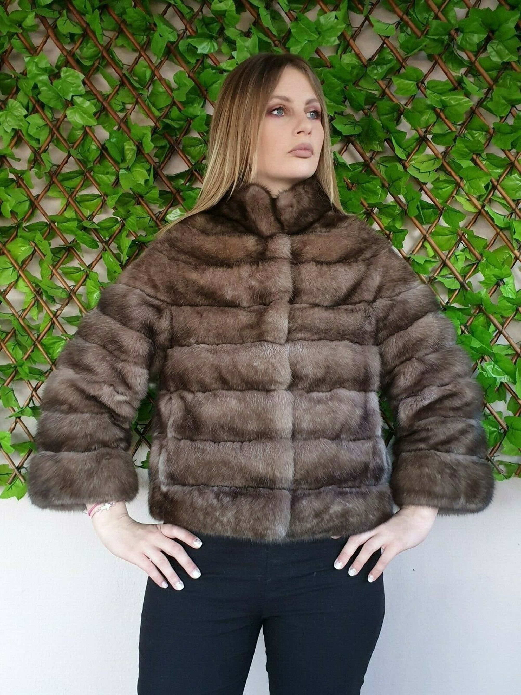FENDI sable zibellino russo sobol vintage cappotto pelliccia fur coat Tg.S  Italy