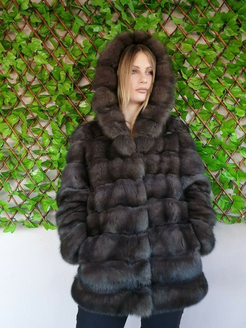 Sable Real new sobol fur coat jacket zibeline mexa bargouzine | Etsy