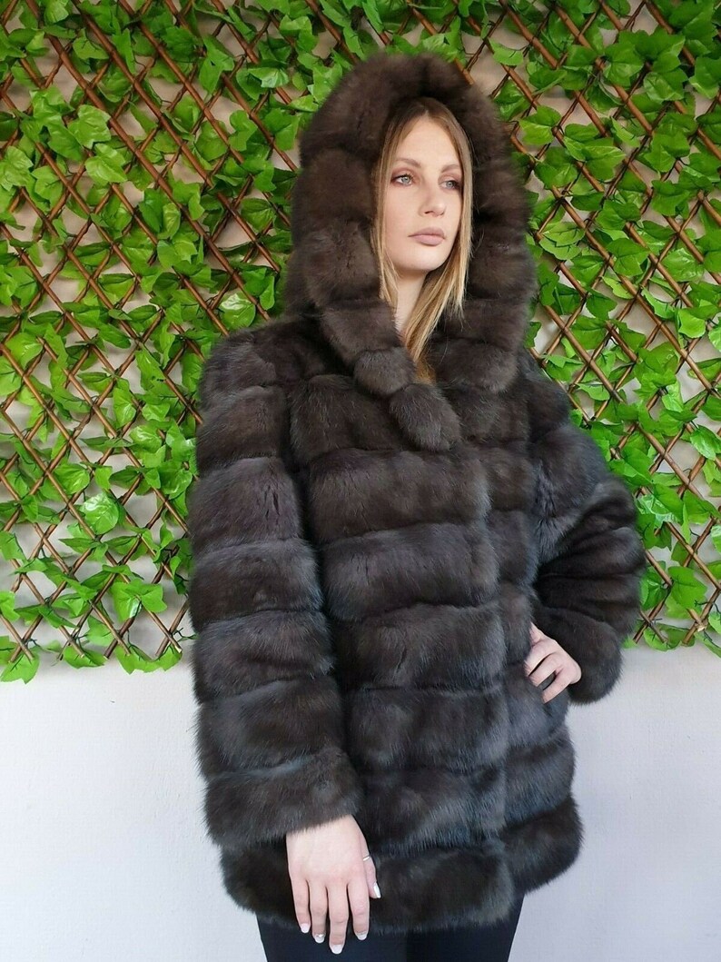 Sable Real new sobol fur coat jacket zibeline mexa bargouzine | Etsy