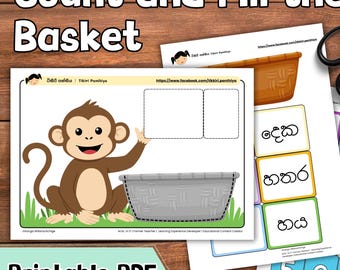 Learn Sinhala Numbers 1–10  Printable Counting Game for Kids