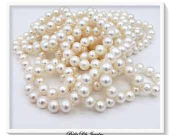 100 Inch Pearl Rope Necklace Appraised at 2725.00 with Excellent Lustre