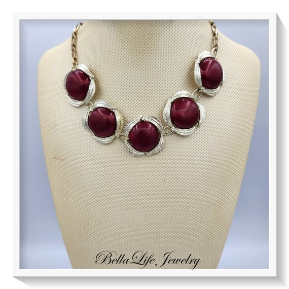 CLEARANCE Vintage Cherry Red Necklace Choker - image 1