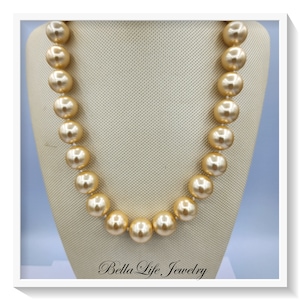 Very Heavy, Glass Bead Necklace, Individually Knotted, Butter Yellow