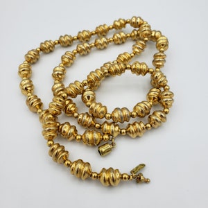 Ginnie Johansen Gold Bead Long Designer Necklace