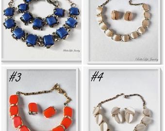 Lisner Thermoset Necklace Earring Bracelet Sets, Sold Separate