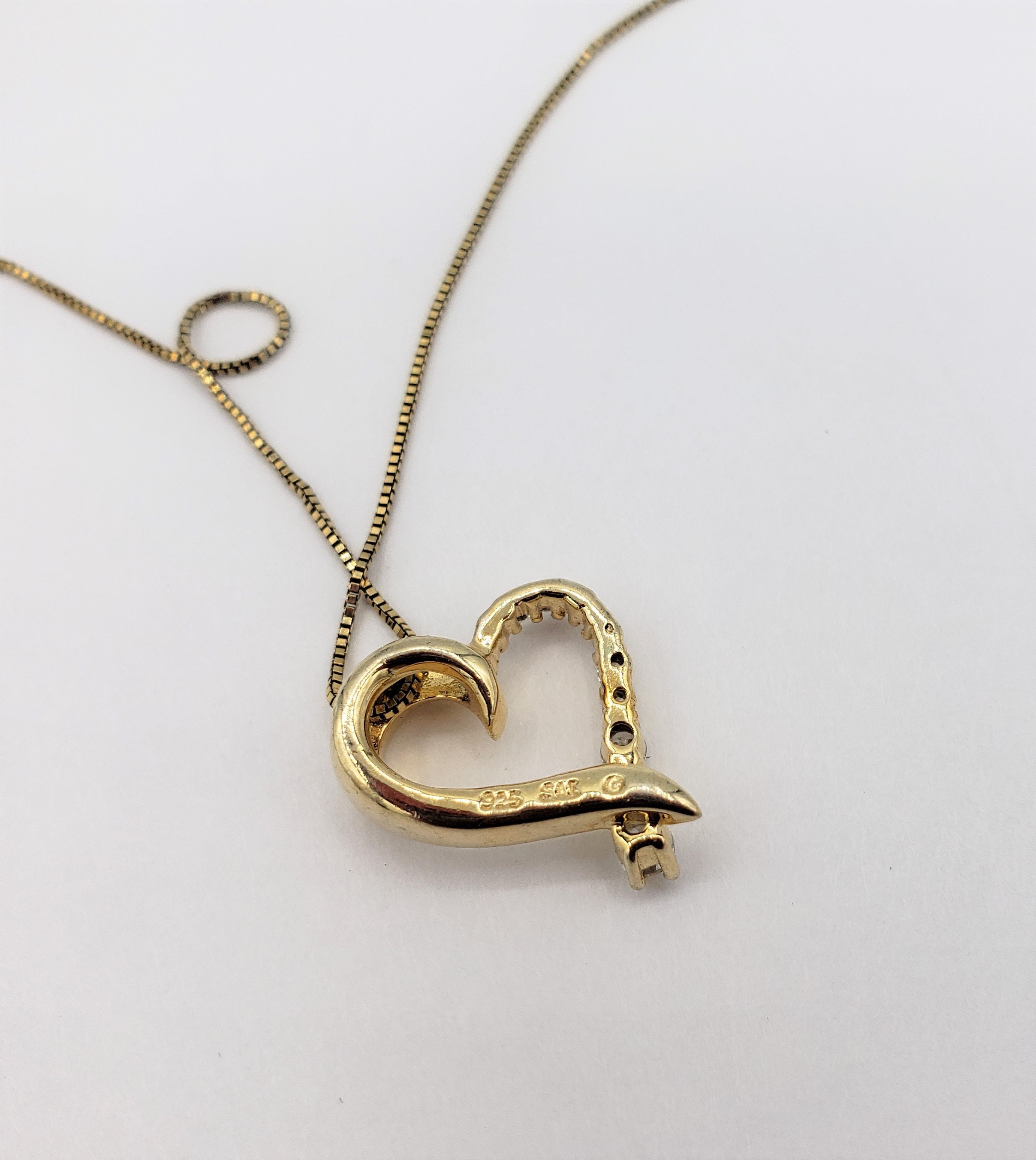 SAI 925 Heart Pendant and Chain L333 Etsy
