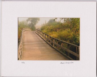 Wooden Bridge Original Matted 5x7 Photograph in 8 x 10 Matt Archival Inks