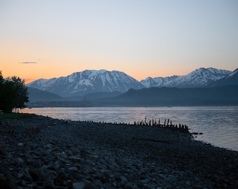 Sunset on Resurrection Bay Panoramic Original Digital Photograph