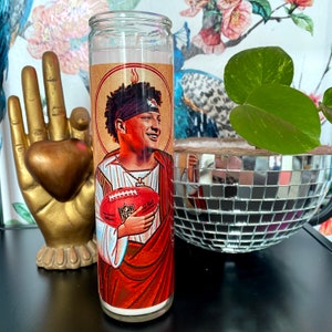 Saint Patrick Mahomes Prayer Candle - Kansas City Chiefs