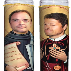 Saint Castiel and &quot;Saint&quot; Crowley Prayer Candles (2 Candles)
