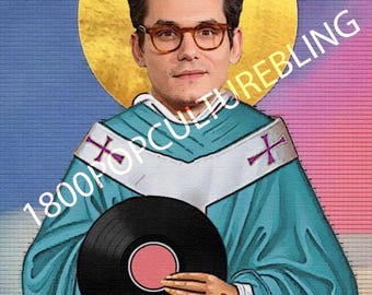 Saint John Mayer (2fer) - Digital Print, Make your own candle/frame