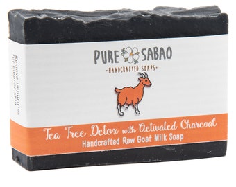 Tea Tree Detox Activated Charcoal Goat Milk Natural Handmade Soap Bar