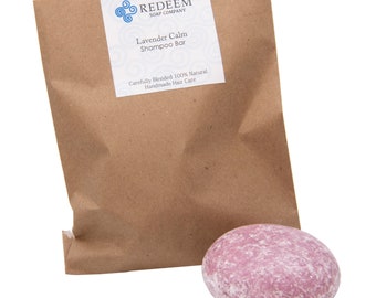Lavender Calm Solid Shampoo Bar - Natural Sulfate Free Zero Waste Hair Care by Redeem Soap Company