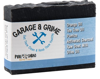 Pure Sabao - Garage & Grime for Really Dirty Hands – a Pure Sabao Exclusive - Natural Handmade Soap, Simple Ingredients, Organic Shea Butter