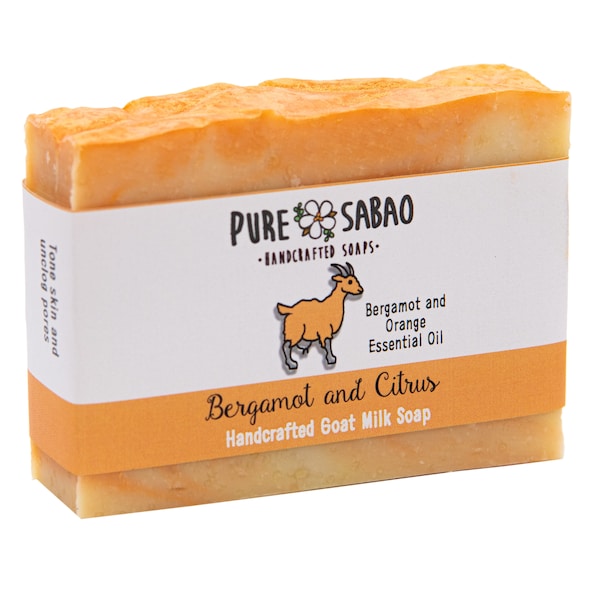 Pure Sabao - Bergamot and Citrus – Goat Milk Soap – a Pure Sabao Exclusive – Bergamot and Orange Essential Oil - Natural Handmade Soap