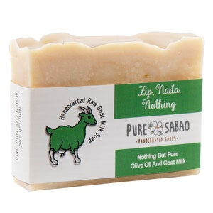 Pure Sabao - Zip, Nada, Nothing – 100% Olive oil and Raw Goat Milk Soap – a Pure Sabao exclusive, Handmade with Simple Ingredients