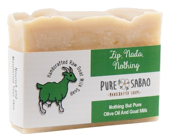 Pure Sabao - Zip, Nada, Nothing – Savon 100% huile d'olive et lait de chèvre cru – une exclusivité Pure Sabao, fait à la main avec des ingrédients simples
