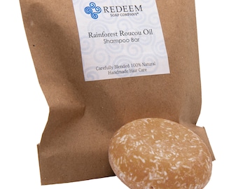 Redeem Soap Company – Rainforest Roucou Shampoo Bar – Made in the USA, 3 oz Solid Shampoo Bar, Handmade, All Natural Ingredients