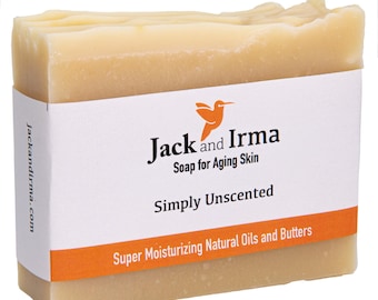 Unscented Handmade Soap for Aging Mature Aging Skin - Super Moisturizing Natural Bar Pure Gentle Skincare