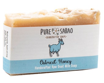 Pure Sabao - Organic Oatmeal Honey Goat Milk Soap Handmade Natural, Handmade, Organic Shea Butter