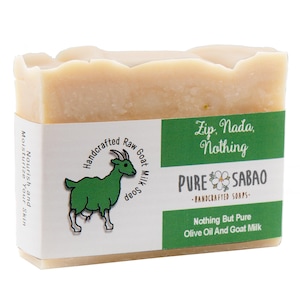 Pure Sabao - Zip, Nada, Nothing – 100% Olive oil and Raw Goat Milk Soap – a Pure Sabao exclusive, Handmade with Simple Ingredients