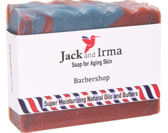 Barbershop Soap for Aging Mature Skin - Superfat Natural Oils Moisturizing Bar