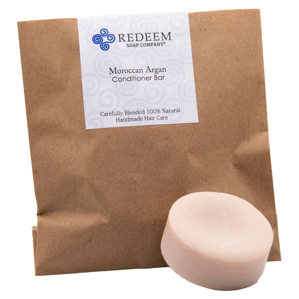 Redeem Soap Company - Moroccan Argan Conditioner Bar - Made in the USA, 1oz Conditioner Bar, Zero Waste