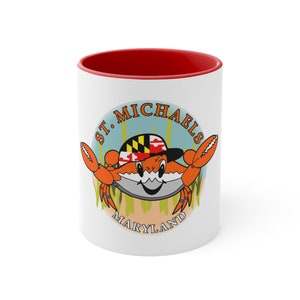 St. Michaels, Maryland &quot;Bozman the Crab&quot; Accent Coffee Mug, 11oz