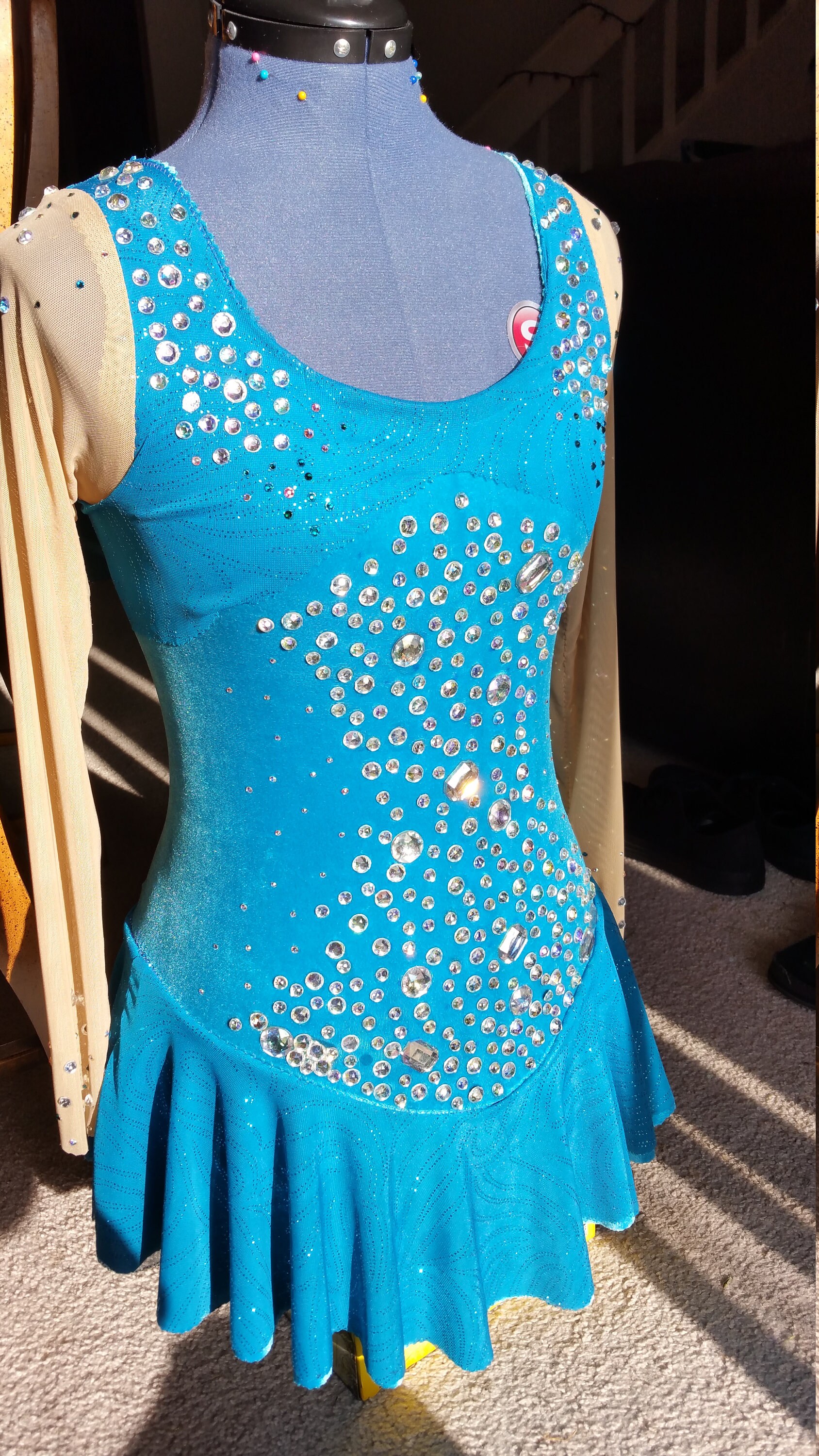 Price Lowered SALE Figure Skating Dress peacock blue Etsy