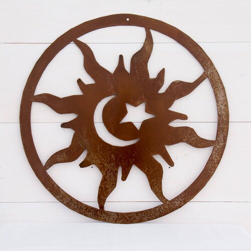 Sun Moon and Stars Metal Wall Art - Etsy