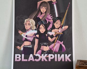 Black Pink Group Poster - Poster Din A1,A2,A3,A4 (portrait) - Etsy