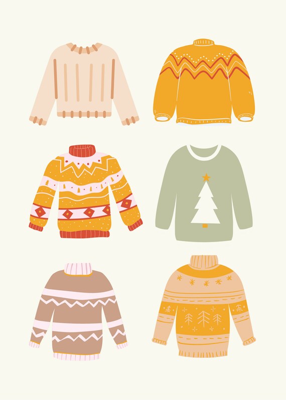 Fall Sweaters Digital Download Cute Fall Printable Fall