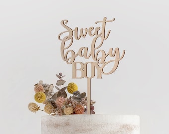 Sweet Baby Boy Cake Topper Baby Shower Baby Cake Topper Baby Boy Decor New Baby Cake Topper Boy Cake Decor Baby Shower Decor