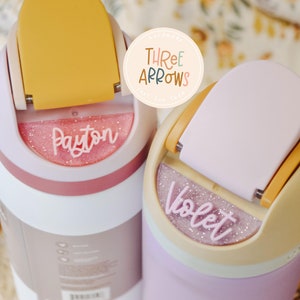 Owala Accessories Freesip Name Plate, Adhesive Custom Water Bottle Topper Tag Personalized, 16/24/32/40oz Water Bottle Tags for Kids Lid